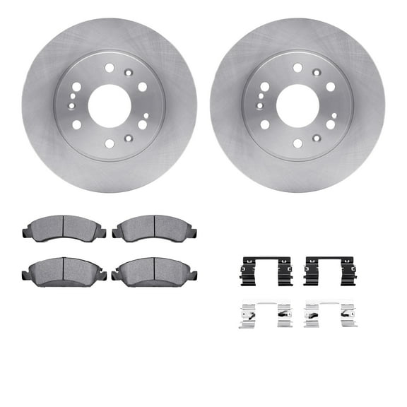 Dynamic Friction Company Front Brake Rotors with Heavy Duty Brake Pads includes Hardware 6212-48313