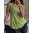 thumbnail image 4 of Womens Sweater Vest Boho Summer Tops Cropped Coverup Knit Sleeveless Fit Casual Outfits Green M, 4 of 8
