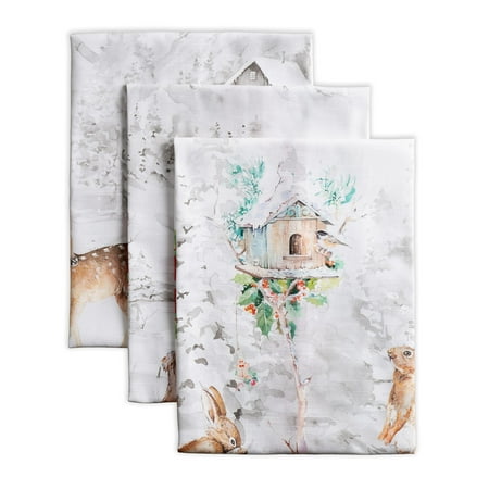 

Maison d Hermine Christmas Tradition 100% Cotton Set of 3 Multi-Purpose Kitchen Towel Soft Absorbent Dish Towels | Tea Towels | Bar Towels | Autumn/Winter (20 Inch by 27.50 Inch)