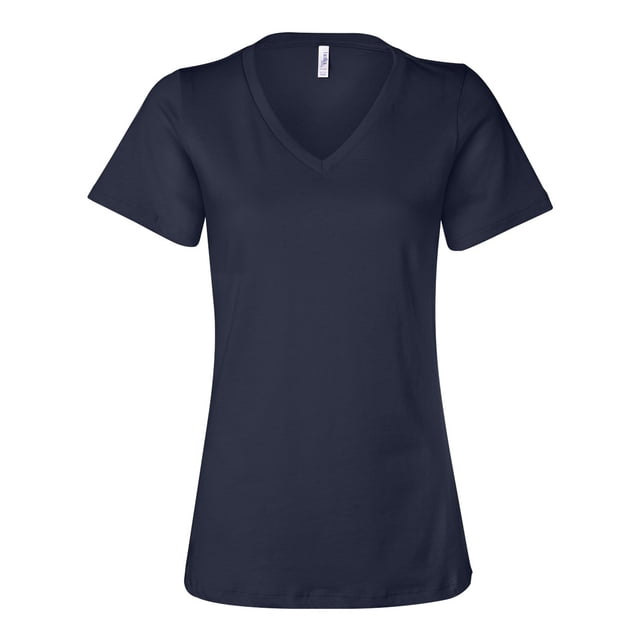 Bella Canvas 6405 Missy Jersey Short-Sleeve V-Neck T-Shirt, L, Navy
