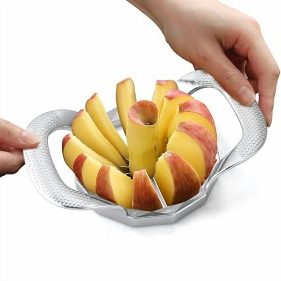 Apple Slicer,HEAVY DUTY Apple Corer,12-Blade Stainless Steel Apple Cutter Divider Pitter ，Sturdy and Sharp Durable Integrated Design for Apple,Potato,Onion and More
