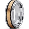 thumbnail image 2 of Metal Masters Mens Hammered Goldtone Tungsten Carbide Wedding Band Ring 8mm Comfort-Fit 10, 2 of 7