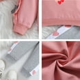 thumbnail image 5 of Hpapadks Girls Fall Outfits Long Sleeve Hearts Pattern Sweatshirt Top Colorblock Pants Valentines Day Outfit Girls' Clothing Sets, 5 of 6
