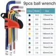 thumbnail image 4 of 9Pcs Metric Allen Key Set Metal Hex Key Allen Wrench Set 9 Sizes Chrome Vanadium Steel Long Arm Hex Key Kit with Ball End and Color Coding for Repair Furniture Car Bike Toy, 4 of 11