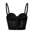 thumbnail image 4 of Women's Push Up Bustier Corset Mesh Breathable Lace Up Boned Overbust Tops Shapewear for Club Party, 4 of 4