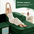 thumbnail image 3 of 106" Teddy Fabric 32D Boneless Sofa,Modular Sectional Sofa with Curved Armrest,Contrast Color Design with Pillow,Fluffy Comfy Couch with L Shaped Chaise,for Living Room,No Assembly Required,Green, 3 of 7