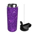 thumbnail image 2 of Bingfone Purple Glitter Print 18oz Sports Insulated Kettle With Straw, Leakproof & BPA Free, Drinking Sports Water Bottle for Fitness, Gym & Outdoor, 2 of 8