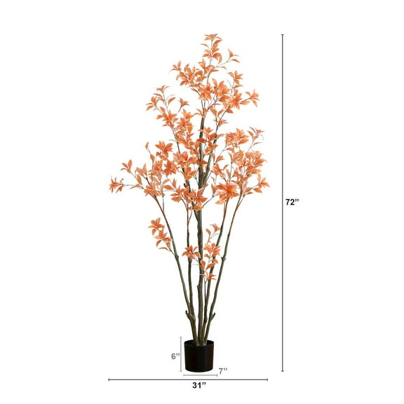 Nearly Natural 6ft. Autumn Pieris Artificial Fall Tree