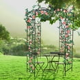 thumbnail image 4 of Birdcage Shape Gazebo & French Style Metal Pergola with Climbing Plant Trellis Arch for Weddings, Photoshoots & Outdoor Events, Black, 4 of 9
