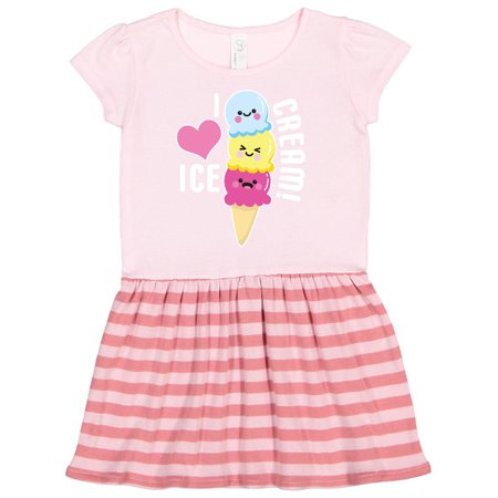 

Inktastic I Love Ice Cream with Cute Ice Cream Cone Gift Toddler Girl Dress