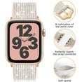 thumbnail image 3 of Silicone+Leather Strap For Apple Watch Bands 40mm 44mm 41mm 45mm 38mm 42mm,Bracelet Bling Smartwatch Wristbands iWatch Series 3 5 4 6 SE 7 - light yellow, 3 of 9