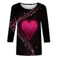 thumbnail image 4 of BILIKEYU Women's Valentine's Tee Shirt Casual Lover 3/4 Sleeve Sleeve Tops, Women Fall Clothes, 3/4 Sleeve Tops for Women, Valentine Day Shirts for Women, 4 of 5