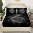 thumbnail image 3 of Musical Note Fitted Sheet Set Full Size 4 Pcs,Chic Gliver Sequins Starry Glitter Print (Not Real) Teens Sheets,Romantic Music Theme Fashion Bedding Sets (1 Fitted,1 Flat,2 Pillowcases), 3 of 6