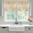 thumbnail image 4 of Orange Brown Balloon Curtains for Living Room/French Door, Modern Abstract Art Ombre Striped Tie Up Curtains 63 Inch Length Energy Saving Kitchen Curtains Shades for Windows 42"x63", 4 of 8
