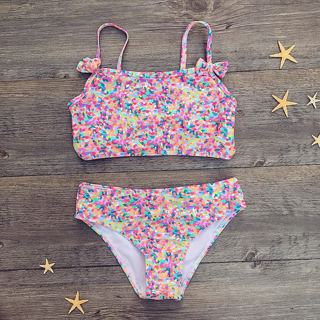 Unbrand Toddler Kids Baby Girls Bow Floral Strap Swimsuit Beach