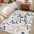 thumbnail image 4 of Blue Botanical Area Rugs 2.7'x5', Washable Small Throw Rugs for Kitchen Bedroom, Rustic Country Spring Floral Summer Leaf Indoor Outdoor Rug Non-Slip Low Pile Carpet Runner Reversible Floor Mats, 4 of 8