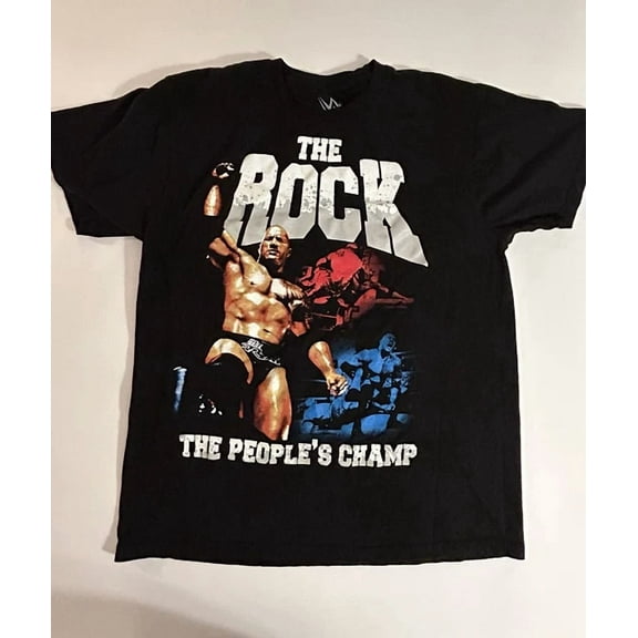 WWE Dwayne Johnson The Rock shirt The People’s Champ Vintage,Black Color,Size XL