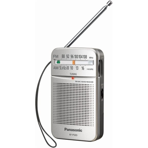 Pocket FM/AM Portable Radio with Digital Tuner, Large Dial, Easy to See Fluorescent Pointer, Clear Sound, AM FM Radio Portable for Off-the Grid Trips, Blackouts, Battery Powered- RF-P50D