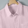 thumbnail image 4 of USNSM (M-5XL) Big and Tall Mens Linen Shirts Short Sleeve Button Down Shirts Cotton Summer Beach Vacation Shirts Pink XXXXXL, 4 of 9