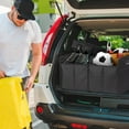 thumbnail image 5 of Simple Deluxe Car Trunk Organizer for Car,50L Large Capacity, Collapsible 2 Compartment Automotive SUV Accessories, 600D Waterproof Oxford Polyester & Non Slip Bottom, Reinforced Handle, Black, 5 of 7
