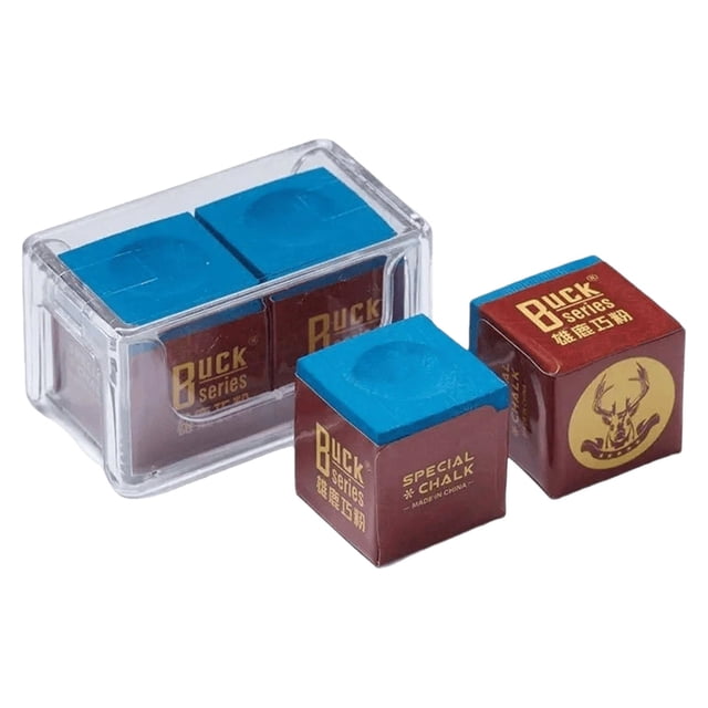 Billiard Chalk, Pool Cue Chalk, Tournament Standard Chalk Cubes, Low Dust Chalk, Portable Storage Box Included Chalk for Snooker 8-Ball Billiard Table, 2 Cubes Per Box,Blue