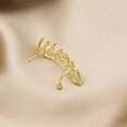 thumbnail image 3 of Xihbxyly Ofertas del Prime Day Pendientes de moda para mujer con costura hueca, clip de oreja de una pieza, pendiente de clip de oreja de metal, 3 of 3