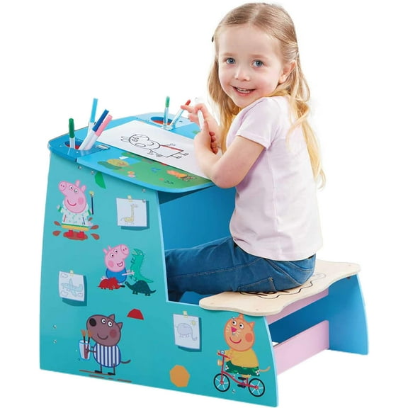Peppa Pig Kids Activity Table and Chair Set, Blue
