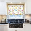 thumbnail image 5 of Yayeee Kitchen Curtains Tier Pair Light Filtering 27"x24" Rod Pocket Short Cafe Window Panel, Colorful Easter Eggs, 5 of 7