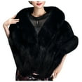 thumbnail image 3 of Clearance! Baberdicy Fashion Elegant Bridal Wedding Faux Plush Long Shawl Stole Wrap Scarf Keep Warm Clothing Accessories Scarf Black, 3 of 9