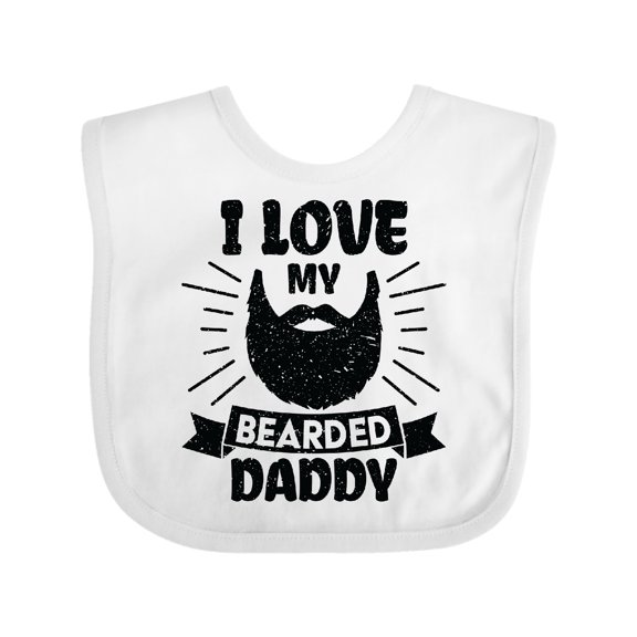 Inktastic I Love My Bearded Daddy for Fathers Day with Grunge Boys Baby Bib