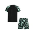 thumbnail image 2 of iEFiEL Kids Boys 2-piece Swimsuit Quickly-dry Camouflage Print Swimwear Pool Swimming Bathing Suit Black 9-10, 2 of 7