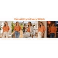thumbnail image 6 of Mengpipi Women's Plus Size Tops Summer Short Sleeve V-Neck Ruffle Trim Loose Fit Solid Color Casual Blouse 1X-5X, 6 of 8