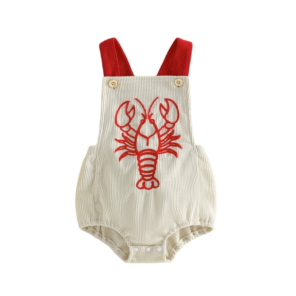 BemeyourBBs Newborn Baby Boy Girl Lobster Outfits Crayfish Bubble Romper Overalls Cute Infant Baby Summer Clothes Sleeveless Bodysuit One Piece Jumpsuit