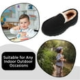 thumbnail image 6 of NCCB Boys Moccasin Slippers Girls Memory Foam House Shoes Plush Lining Non Slip Bedroom Slippers Indoor Outdoor Black 2 Big Kid, 6 of 7
