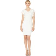 Adrianna Papell Beaded Flutter Sleeve Cocktail Dress