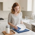 thumbnail image 2 of Simmore Premium Kitchen Towels, 100% Cotton Dish Towels for Drying Dishes, Ultra Soft Absorbent Ribbed Terry Towels Set with Hanging Loop, 18"x 28", 6 Pack, Navy Blue, 2 of 10