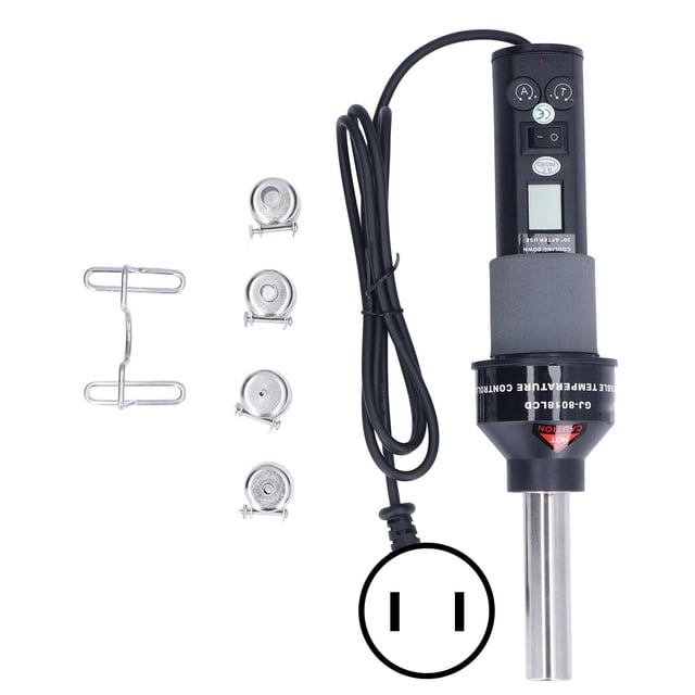 Rawiri 6 uds pistola de aire caliente pantalla Digital LCD juego de herramientas de calefacción portátil ajustable para soldar enchufe estadounidense 110V