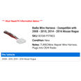 thumbnail image 2 of Radio Wire Harness - Compatible with 2008 - 2010, 2014 - 2016 Nissan Rogue 2009 2015, 2 of 2