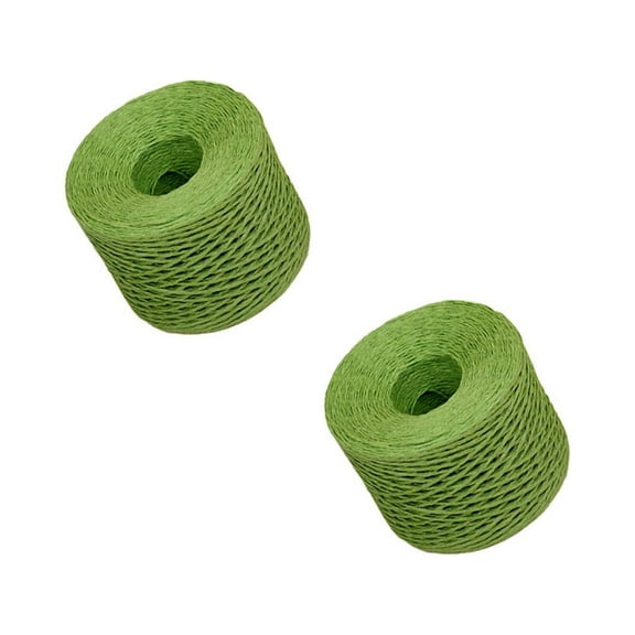 FELTECHELECTR Raffia Paper Ribbon Dark Green 2 Rolls 787x0.08x0.08 In