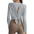 thumbnail image 3 of Ropa de yoga Camiseta de mujer Otoño Blusa deportiva suelta adelgazante Entrenamiento profesional de pilates Fitness Manga larga, 3 of 6