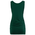 thumbnail image 3 of A2Y Women's Fitted Premium Fabric Side Ruched Sleeveless Top Deep Green 2X, 3 of 5