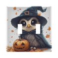 thumbnail image 2 of Dailycode Light Switch Plate Covers 3 Gang Wall Plate Plastics Outlet Covers for Kitchen Home Office Decor Cute Owl Witch and Pumpkins, 2 of 8