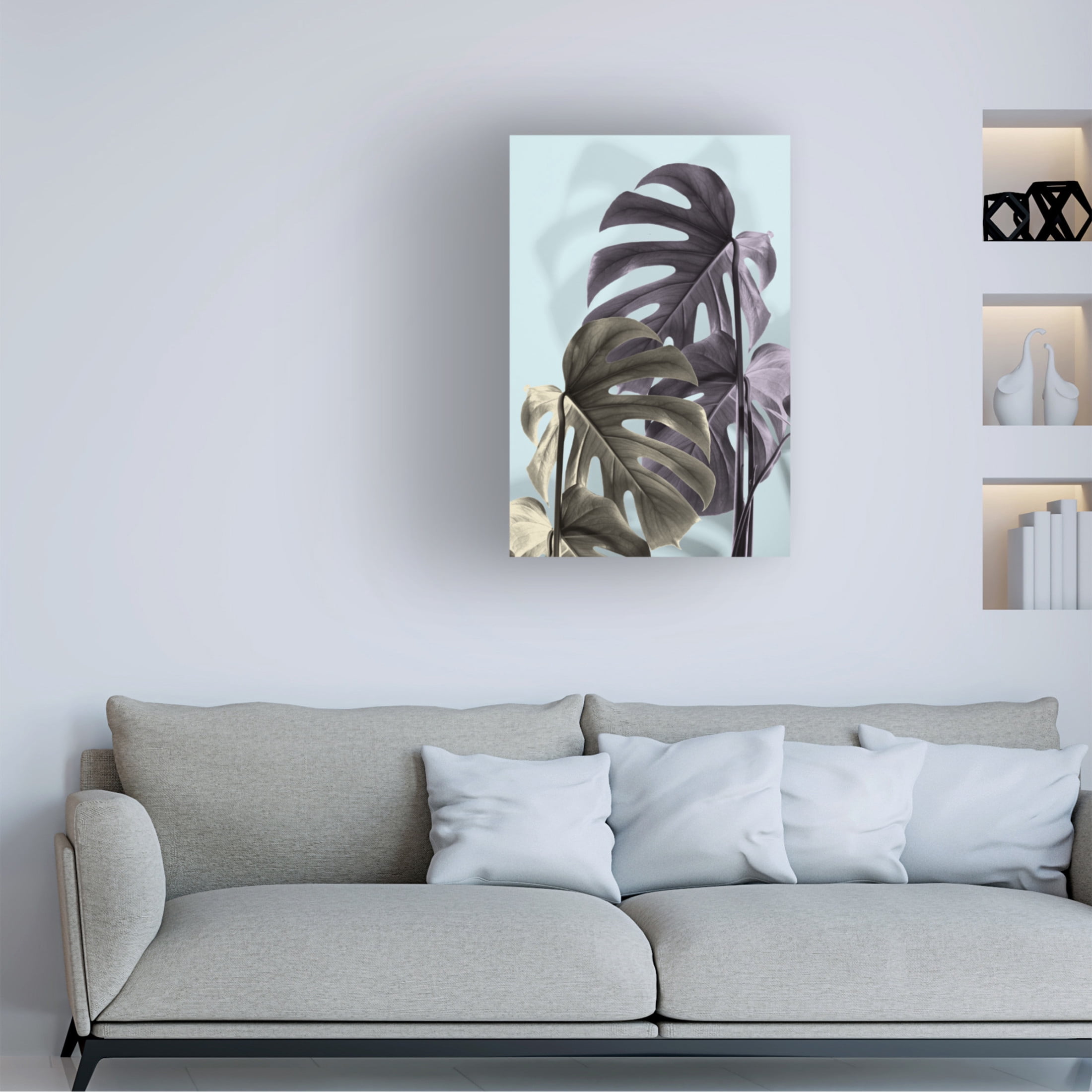 Trademark Fine Art Pictufy Studio Monstera Blue 02 Canvas Wall Art