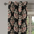 thumbnail image 2 of Ambesonne Damask Grommet Curtain, Traditional Abstract, 50" x 108", Black Cream Ruby, 2 of 6