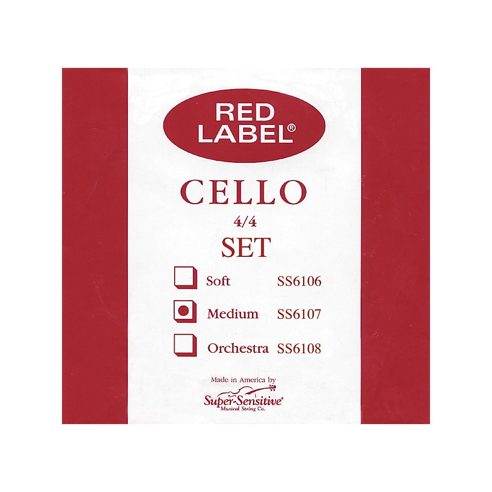 Super-Sensitive Red Label Cello String Set - 4/4 Size