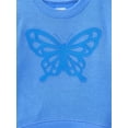 thumbnail image 2 of Wonder Nation Toddler Girls Fleece Crewneck Top with Long Sleeves, Sizes 12M-5T, 2 of 3