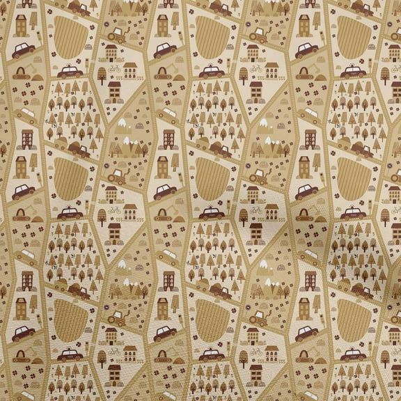 oneOone Georgette Viscose Light Brown2 Fabric Travel Quilting Supplies Print Sewing Fabric By The Yard 42 Inch Wide