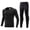 Black, variant on Boys Compression Thermal Base Layer Set, Athletic Youth Fleece Lined Long Sleeve Sports Tops Leggings for Kids (Style A)