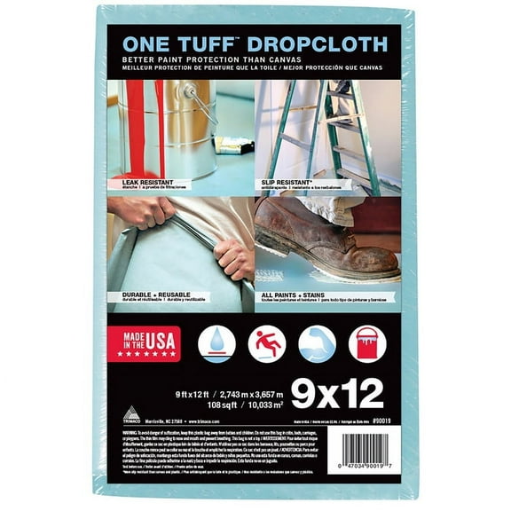 6-Pack of 9' x 12' Trimaco 919 One Tuff Professional Grade Dropcloth