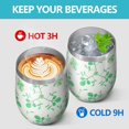 thumbnail image 4 of Floral 12oz Stainless Steel Insulated Wine Tumbler with Lid and Straw – Double Wall Vacuum Mug for Hot & Cold Drinks, 304 Steel Interior, Sweat-Free Design,Thanksgiving,Christmas, Spring,Flower, 4 of 5
